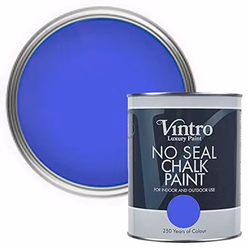 Vintro Raphael Blue No Seal Chalk Paint for Wood and Metal, 1 Litre