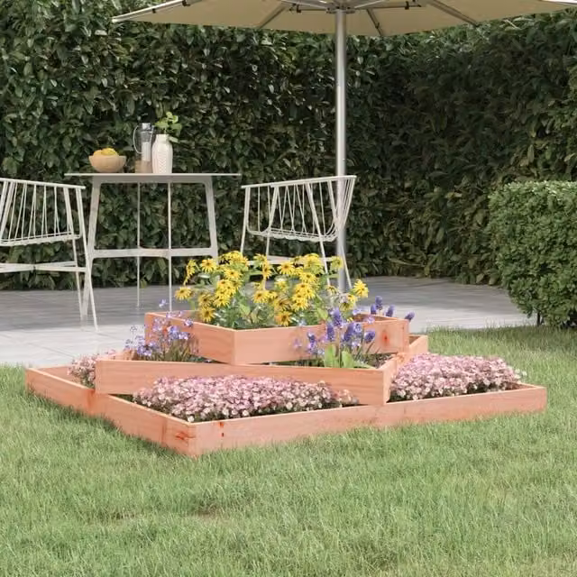 Berkfield Home Brown Solid Wood Douglas Planter, W/D/H: 112 x 112 x 27 cm – 1
