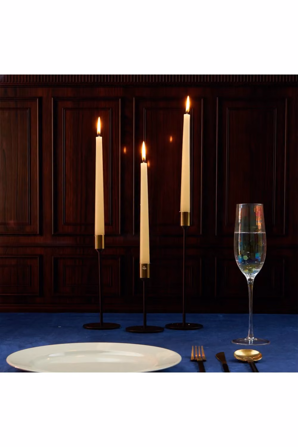 Deco Express Set of 10 Classic Taper Candles in Beige – 6
