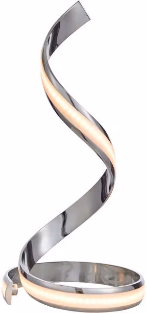 Loops Table Lamp in Chrome and White Acrylic with 14W LED Bulb Included