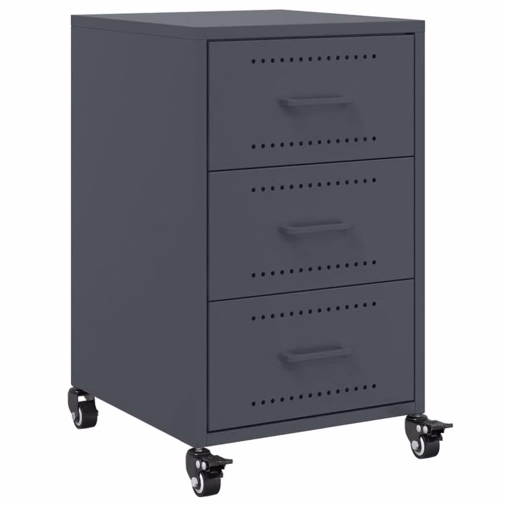 Berkfield Home Stylish Bedside Cabinet in Anthracite, W/D/H: 36 x 39 x 59 cm – 3