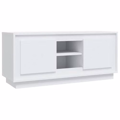 vidaXL Modern White TV Cabinet Media Unit Made of MDF, W/D/H: 102 x 35 x 45 cm