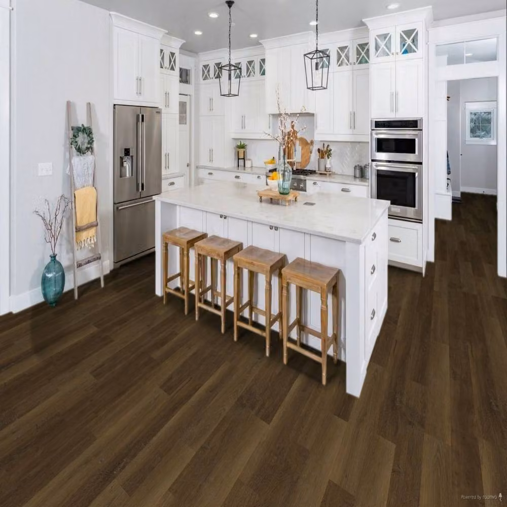 Firmfit Luxury Vinyl Tile Plank Walnut Wood Effect Click Lock LVT, Brown, 5mm – 3