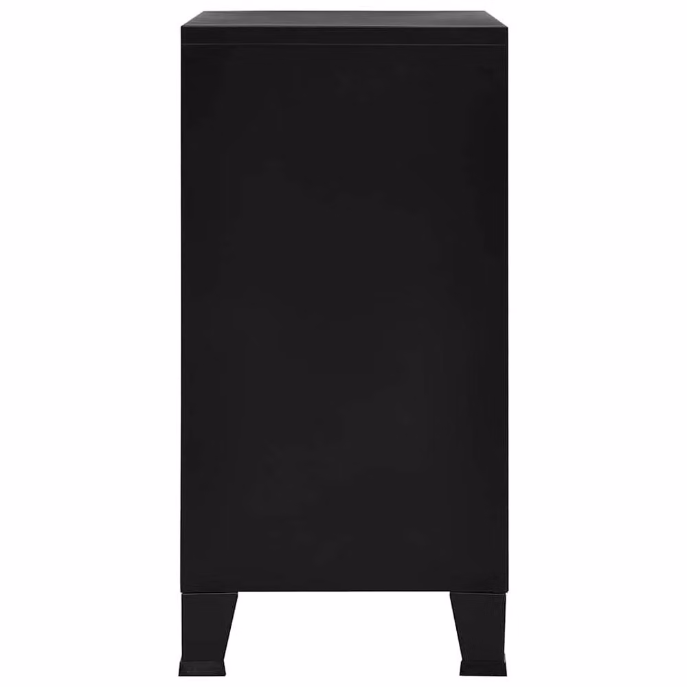 Berkfield Home Industrial Storage Chest in Black Steel with Internal Shelves, W/D/H: 75 x 40 x 80 cm – 4