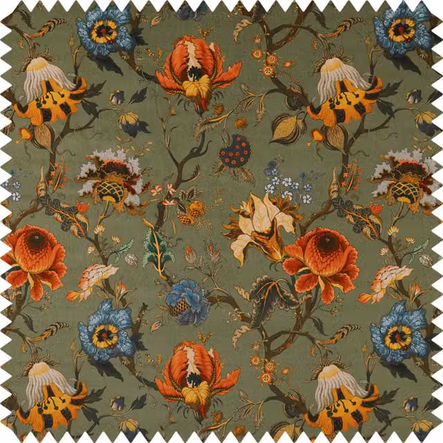 House of Hackney Artemis Organic Velvet Sample in Moss Green