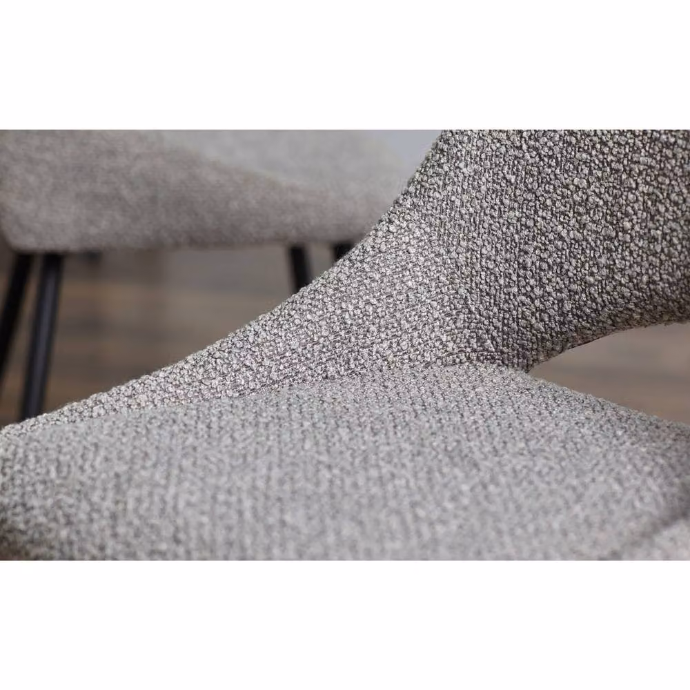 Cheshire Norbury Set of 2 Grey Boucle Modern Upholstered Dining Chairs – 4