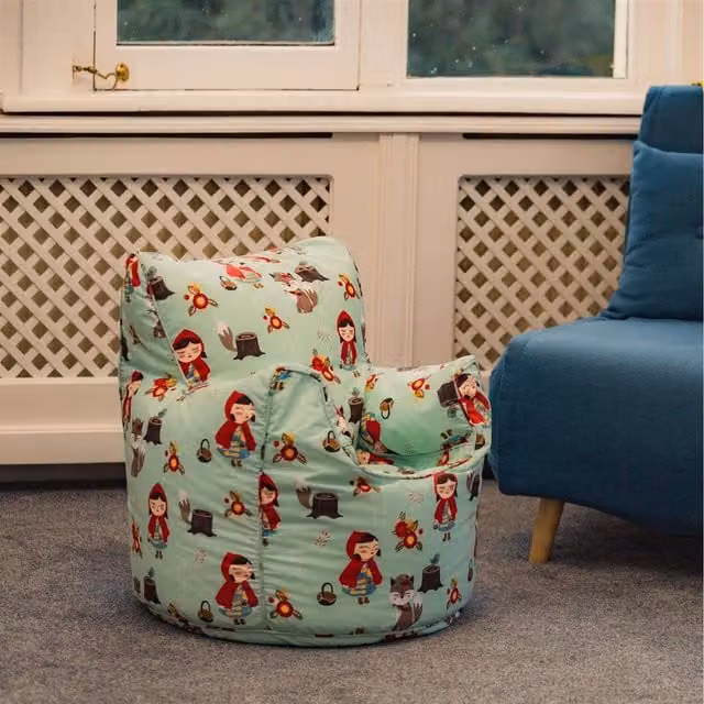 Ready Steady Bed Kids Printed Bean Bag Armchair in Red and Multicolour