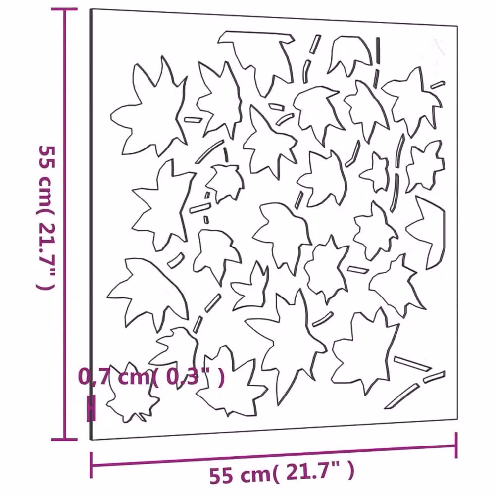 Berkfield Home Brown Corten Steel Maple Leaf Garden Wall Decoration, W/H: 55 x 55 cm – 5