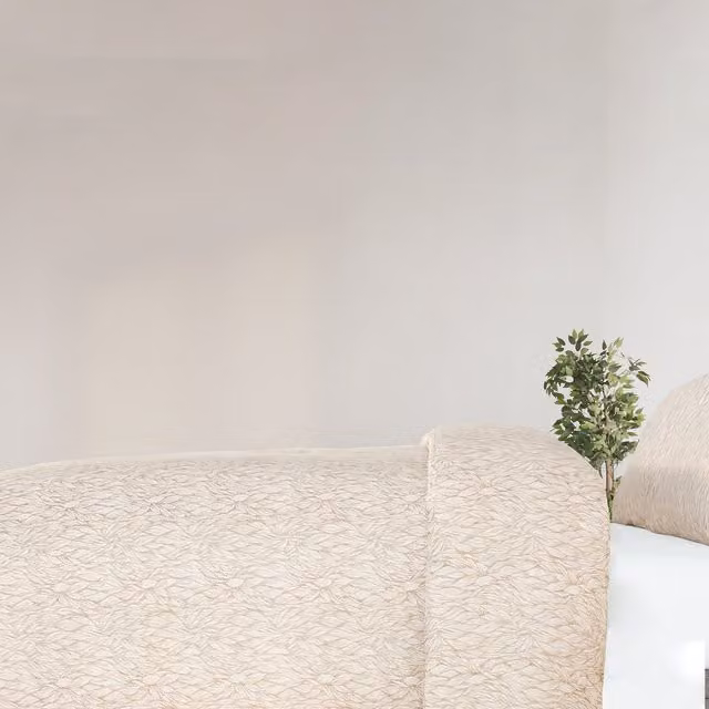 Martex Studio Edition Natural Foliage Floral Duvet Cover Set in White and Beige, 180 x 200 cm