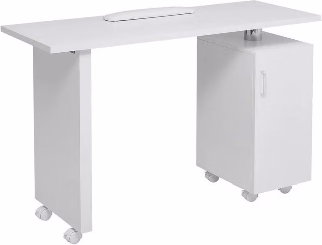 Kelvenix White Professional Manicure Table with Castors, W/D/H: 120.0 x 78.0 x 0.6 m2 – 1