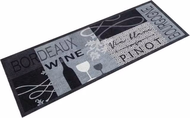 Berkfield Home Washable Velvet Kitchen Rug in Wine Grey, W: 45 cm x L: 150 cm