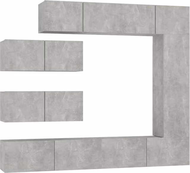 Berkfield Home 7 Piece Wall Mounted TV Cabinet Set in Matt Concrete Grey Engineered Wood