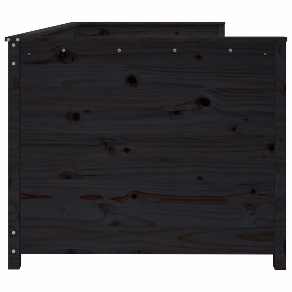 Berkfield Home Rustic Solid Wood Pine Day Bed in Black, W/D/H: 190 x 90 x 0 cm – 4