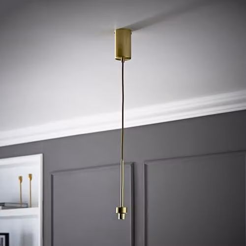 ValueLights Fiona Adjustable Single Pendant Ceiling Light in Gold/Brass with Thread Detail – 2