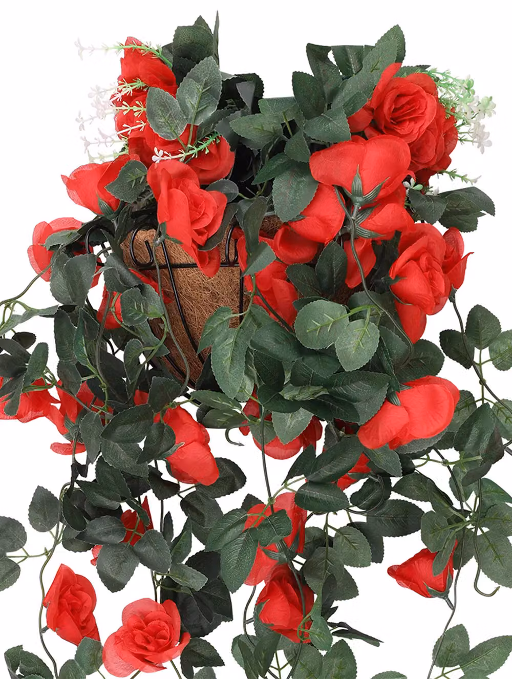Neel Blue Artificial Rose Garland Vine with 18 Red Flowers, Length: 110 cm – 2