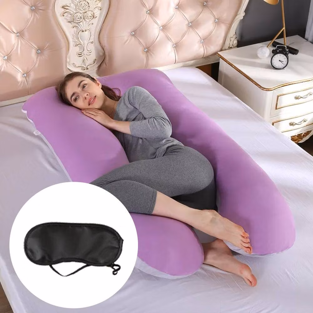 Hinsinc Purple U-Shaped Maternity Pillow for Pregnancy – 3