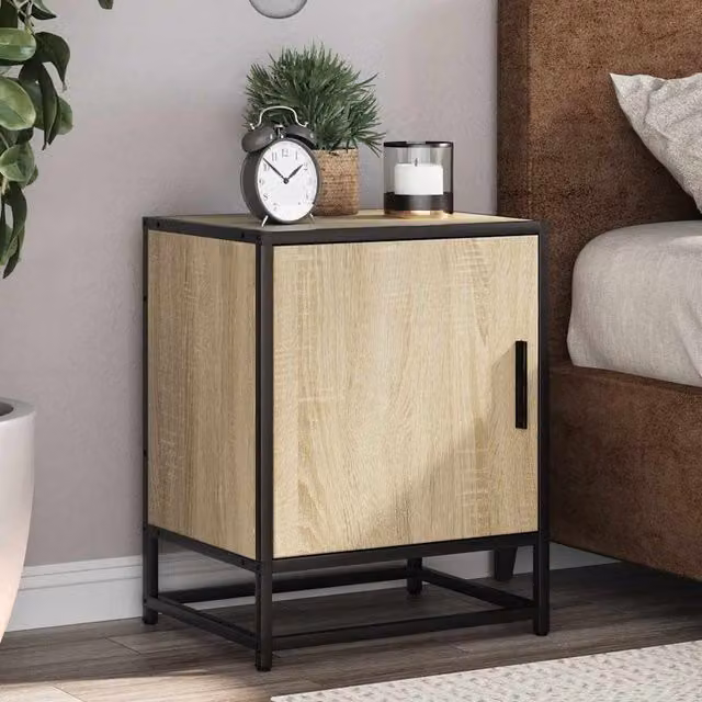 Berkfield Home Set of 2 Bedside Cabinets in Sonoma Oak Brown, W/D/H: 40 x 31 x 50 cm