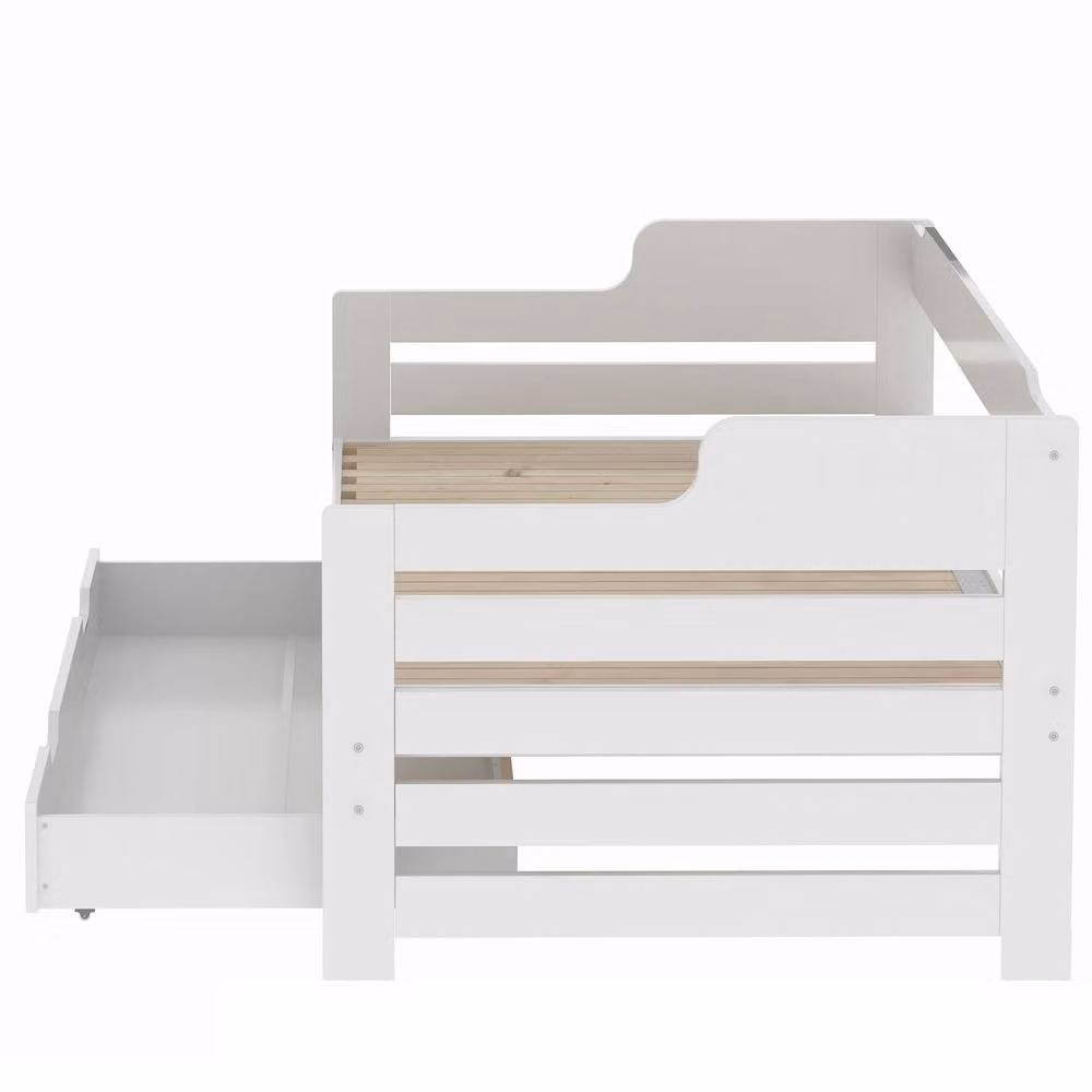 BTM White 3FT Daybed with Storage Drawer and Trundle, W/D/H: 190 x 90 x 66 cm – 4