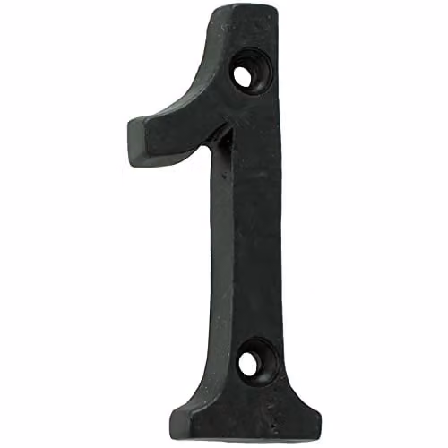 Loops Black Antique Iron Face Numeral Plaque, Height: 78 mm, Depth: 8 mm – 1