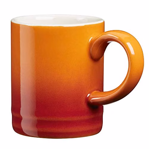 Cooks Professional 4 Piece Espresso Coffee Cup Set, Orange Stoneware, 100ml Capacity – 2