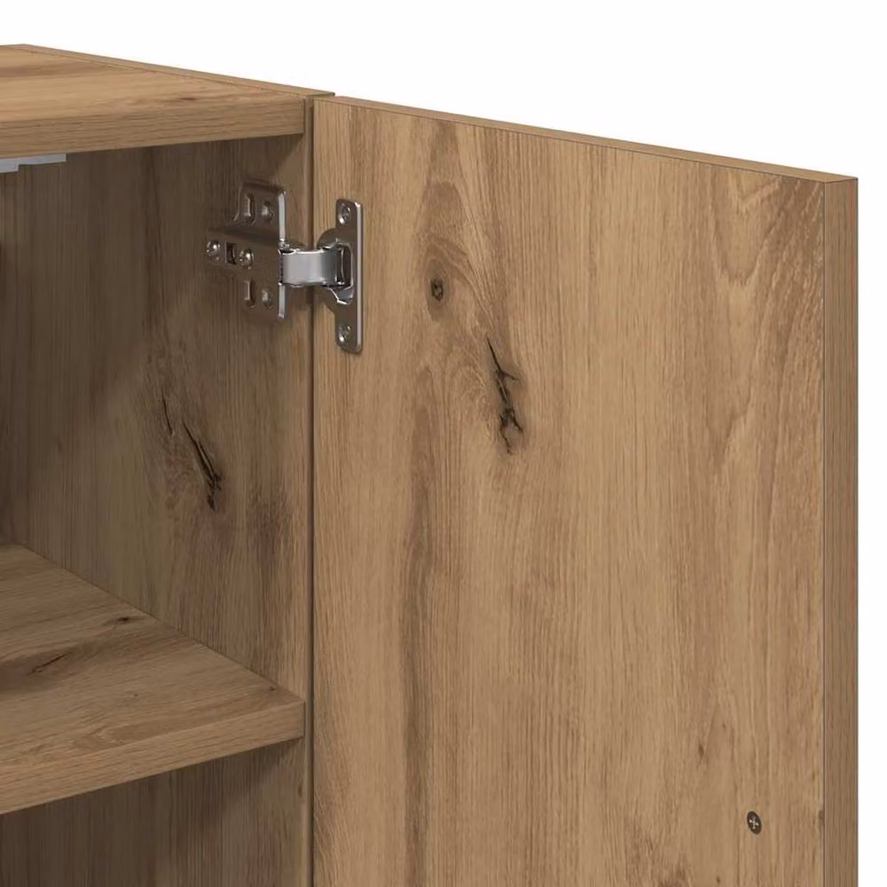 Berkfield Home Artisan Oak Wall Cabinet in Brown, W: 60 cm, D: 31 cm, H: 60 cm – 4