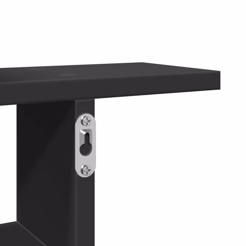 Berkfield Home Durable Wall Mounted Shelves, 2 Pack, Black, W/D/H: 50 x 12 x 50 cm – 5