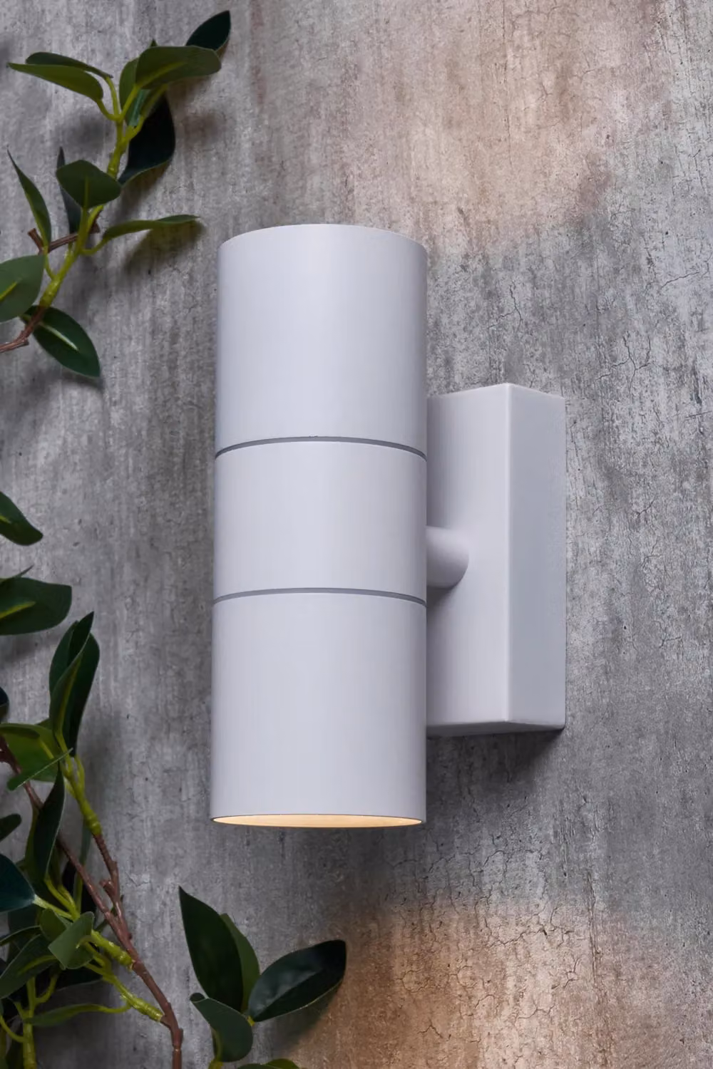 BHS Lighting Jared White Modern Metal Outdoor Up & Down Cylinder Wall Light – 2