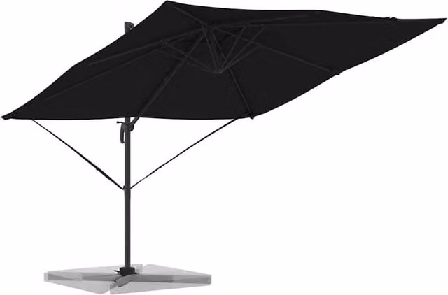 Berkfield Home Roma Modern Cantilever Parasol in Black Aluminium, W/D/H: 286 x 285 x 265 cm – 1