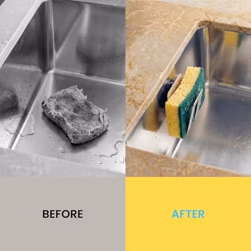 Happysinks Magnetic Sponge Holder Kit in Stainless Steel, Silver or Sand – 6
