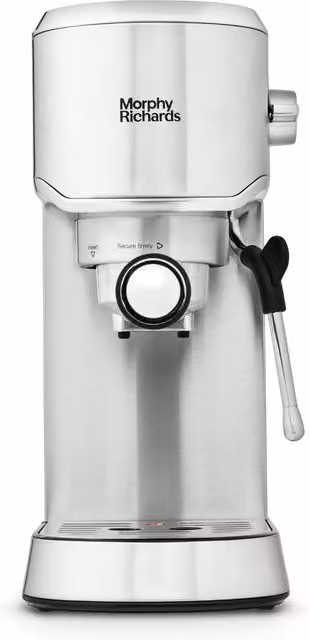 Morphy Richards Manual Compact Espresso Machine with Steam Wand in Silver