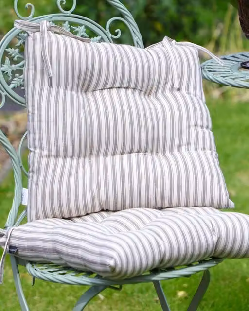 Dibor Set of 2 Grey Square Outdoor Garden Seat Pad Cushions, W/D/H: 40 x 40 x 40 cm