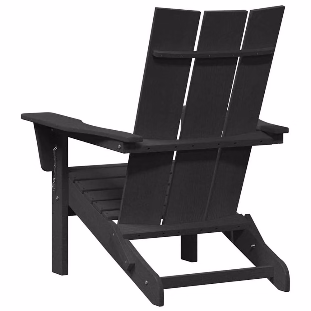 Berkfield Home Folding Adirondack Chair in Black, W/D/H: 74.5 x 80.5 x 90 cm – 5