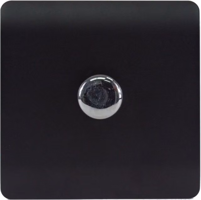 Trendi 1 Gang 2 Way 100w LED Dimmer Screwless 10 Amp Light Switch in Matt Black
