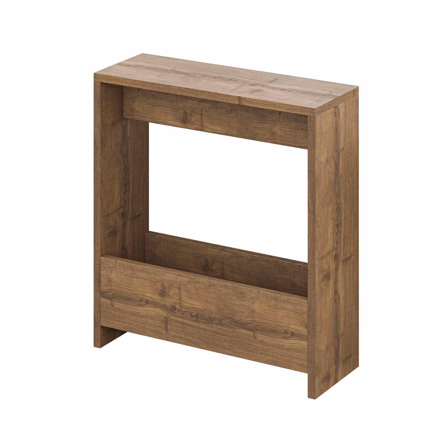 Decortie Simpi Modern 2-Tier Side Table in Brown with Silver Accents, W/D/H: 60 x 20 x 55 cm – 2