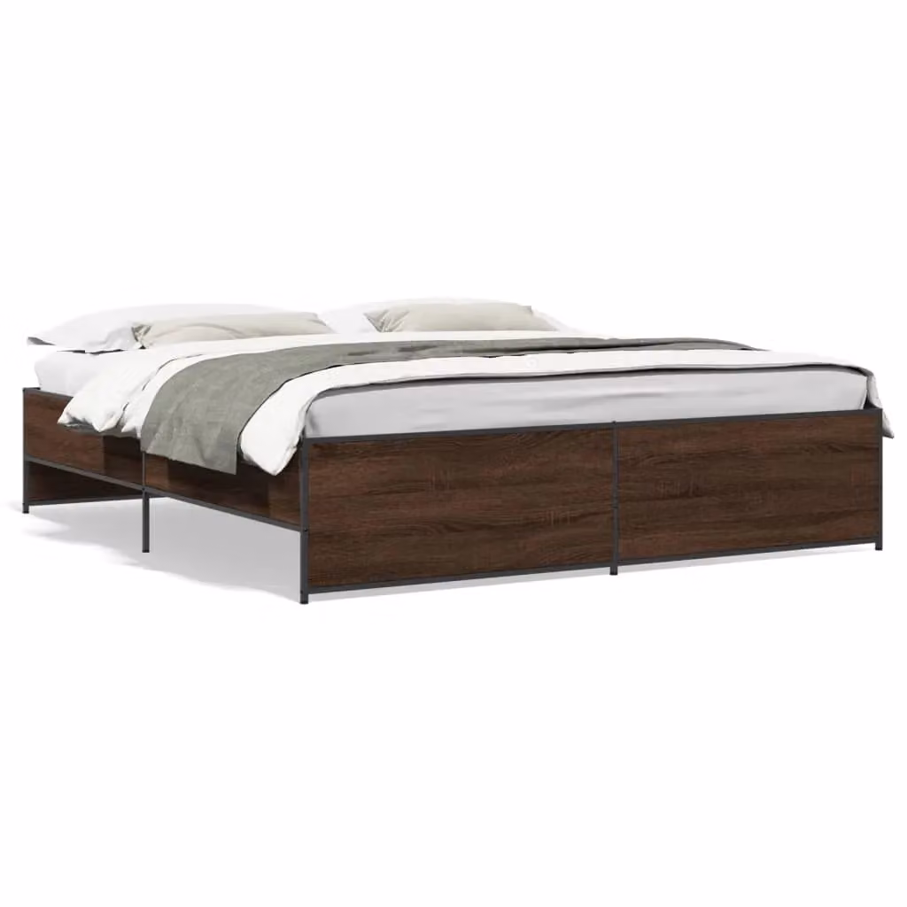 Berkfield Home Bed Frame in Brown Oak, 200 x 200 cm – 2