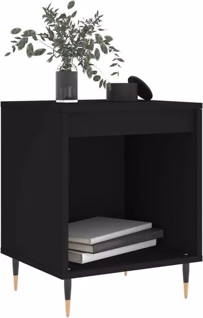 Berkfield Home Modern Bedside Cabinets, 2 Piece Set in Black, W/D/H: 40 x 35 x 50 cm – 1