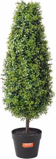 VEVOR Set of 2 Lifelike Artificial Green Boxwood Topiary Trees, Height: 91.44 cm – 1