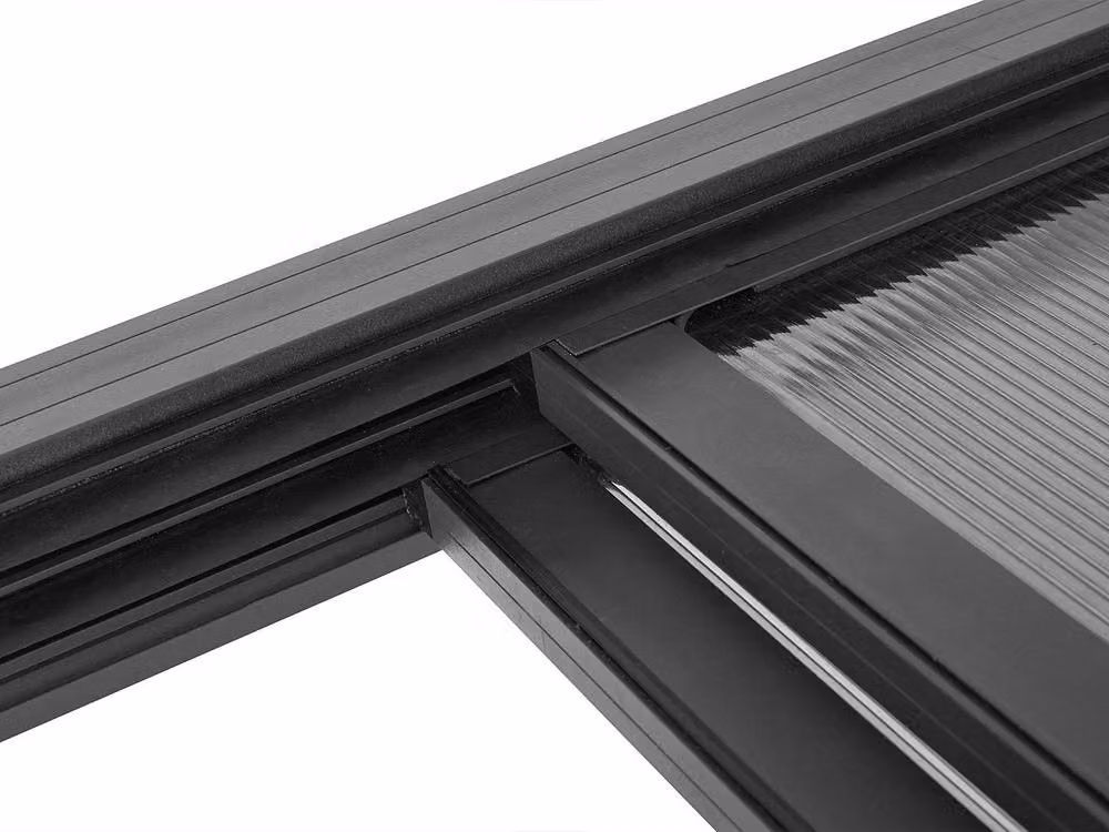 IZEDA Lean-To Pergola with Sliding Polycarbonate Roof in Anthracite Grey – 3