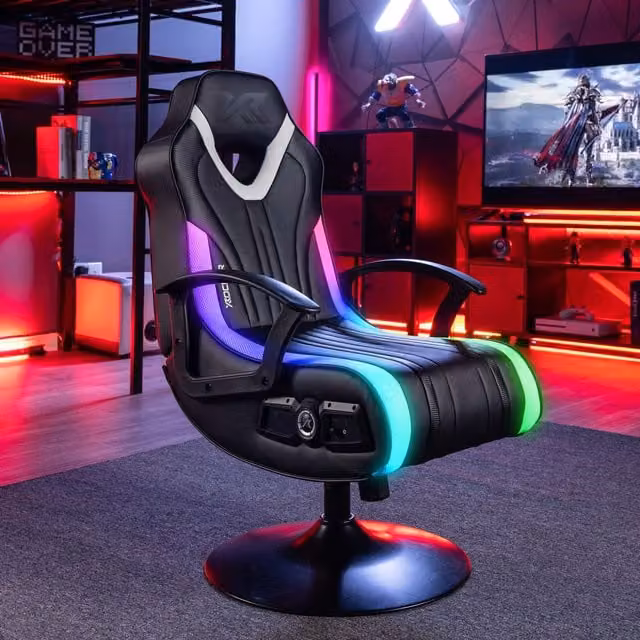 X Rocker Fury RGB Console LED Gaming Chair with 2.1 Speakers in Black – 1