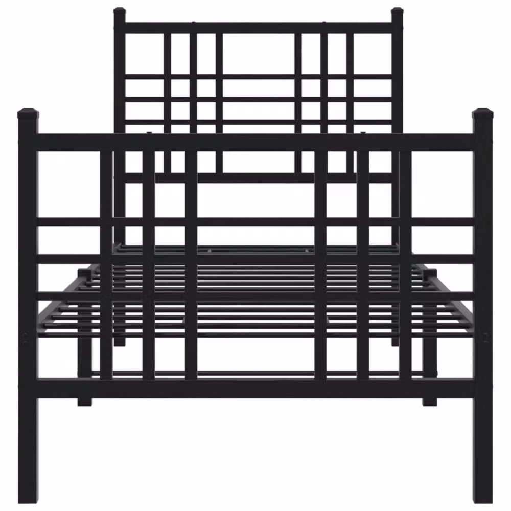 Berkfield Home Metal Bed Frame with Footboard, Black, W/D/H: 80 x 200 cm – 4
