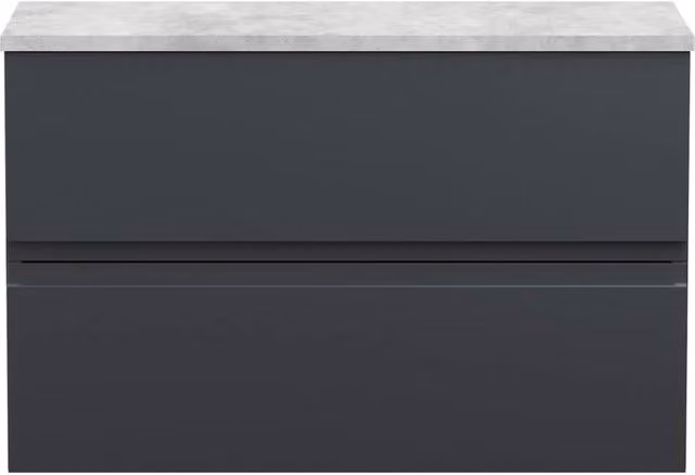 Balterley Mavesyn Contemporary 2 Drawer Wall Hung Vanity Unit, Dark Grey, W: 80 cm, D: 50 cm – 1