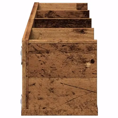 vidaXL CD Wall Shelf in Old Wood, Brown, W: 100 cm, D: 18 cm, H: 18 cm – 3