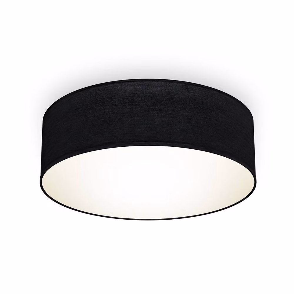 B.K.Licht Black Fabric Cylinder Ceiling Light, W/D/H: 30 x 30 x 10 cm – 7
