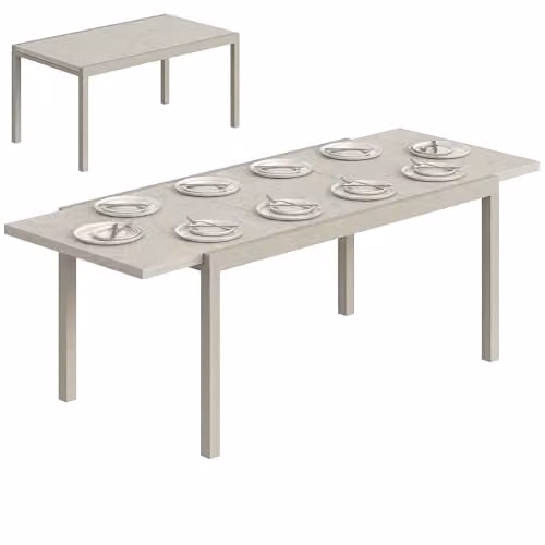 Outsunny Extending Garden Table in Light Grey, W/D/H: 154/214 x 85 x 75 cm – 1