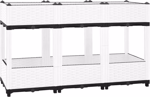 Berkfield Home Grey Plastic Raised Bed W/D/H: 120 x 40 x 71 cm