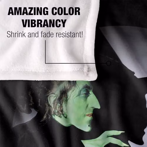 LOGOVISION The Wizard Of Oz Wicked Witch Spotlight Super Soft Silky Touch Fleece Throw Blanket, Multicolour, W: 152 cm, D: 127 cm – 2