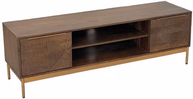 Jaipur Furniture Ltd Zaine Carving TV Unit in Brown Mango Wood, W/D/H: 148 x 40 x 46 cm – 3