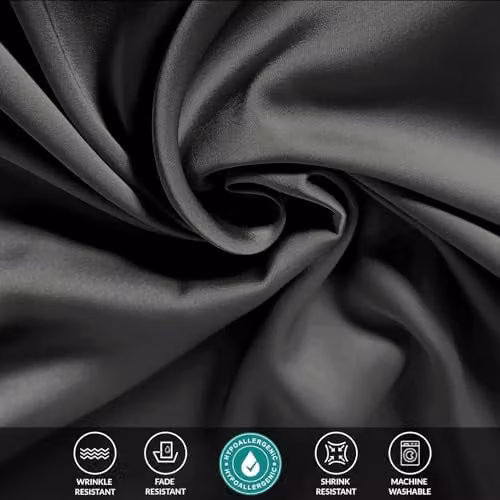 Pamposh Satin Silk Pillowcases, 4 Pack, Charcoal, W/D/H: 50 x 75 cm – 3