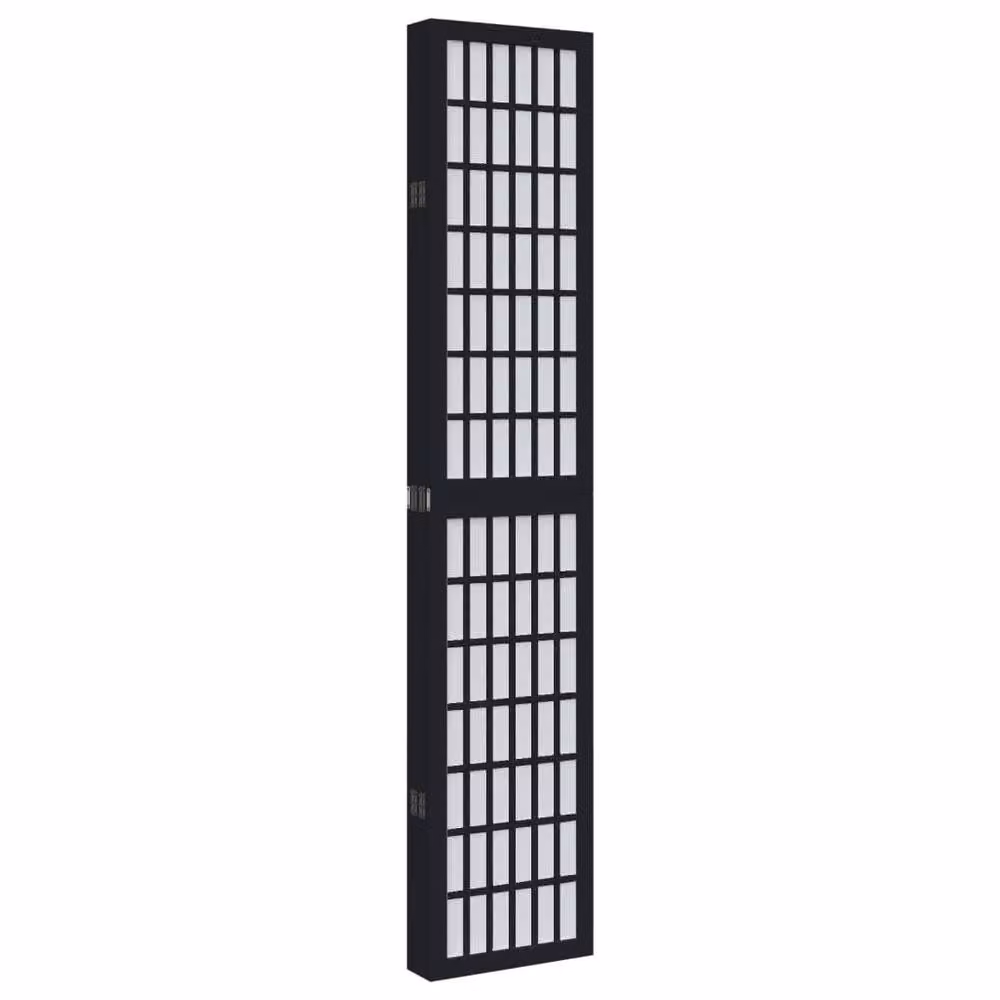Berkfield Home 6 Panel Black Solid Wood Paulownia Room Divider – 4