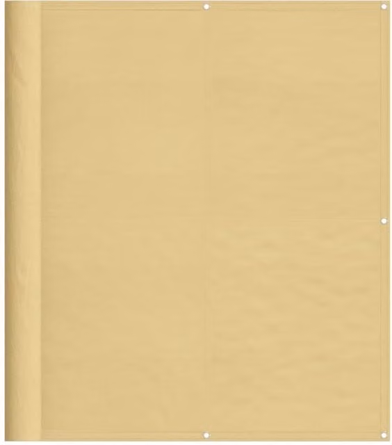 Berkfield Home Balcony Screen in Beige, 100% Polyester Oxford, W: 600 cm, H: 120 cm